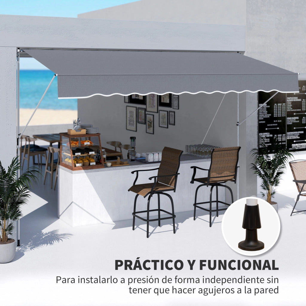 Toldo Retrattile Manuale 4x1.2 m ¨C zephmum ¨C Grigio Scuro 170-280 cm