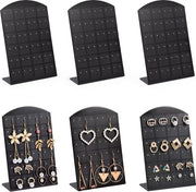 Orecchini con organizzatore a 48 fori - supporto per orecchini L - supporto per orecchini per gioielli nero - 6 pezzi