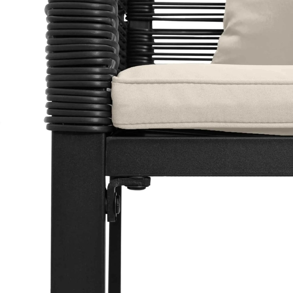 Panchina da esterno Nero e Bianco Crema 117 x 54 x 74.5 cm