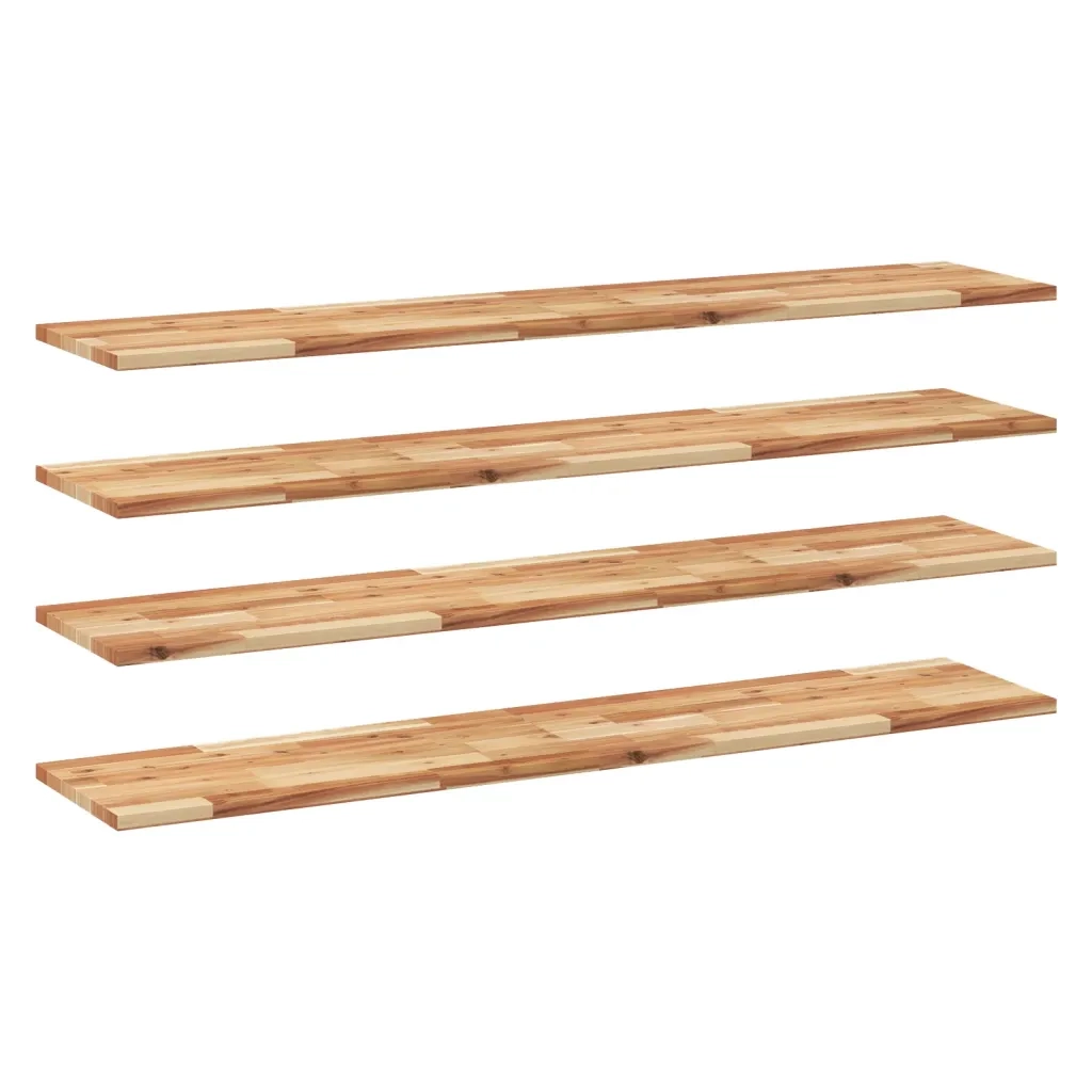 vidaXL Mensole da Parete 4 pz 140x30x2 cm Legno Acacia Rifinito a Olio