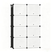 Scarpiera con 8 vani e 2 livelli; per ingresso; in ABS; metallo e PP; nero; 94×36.5×144 cm