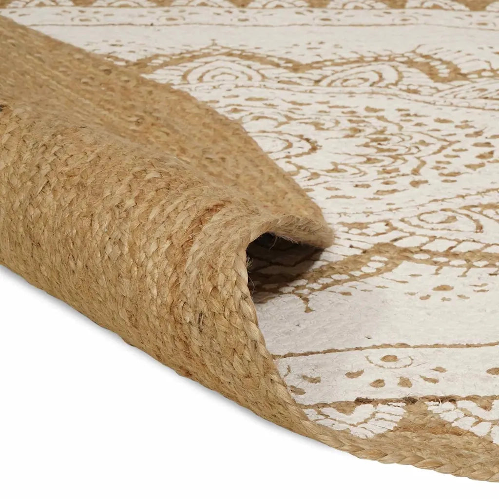Tappeti per area Naturale con stampa bianca 100 x 152 cm Juta 42010825