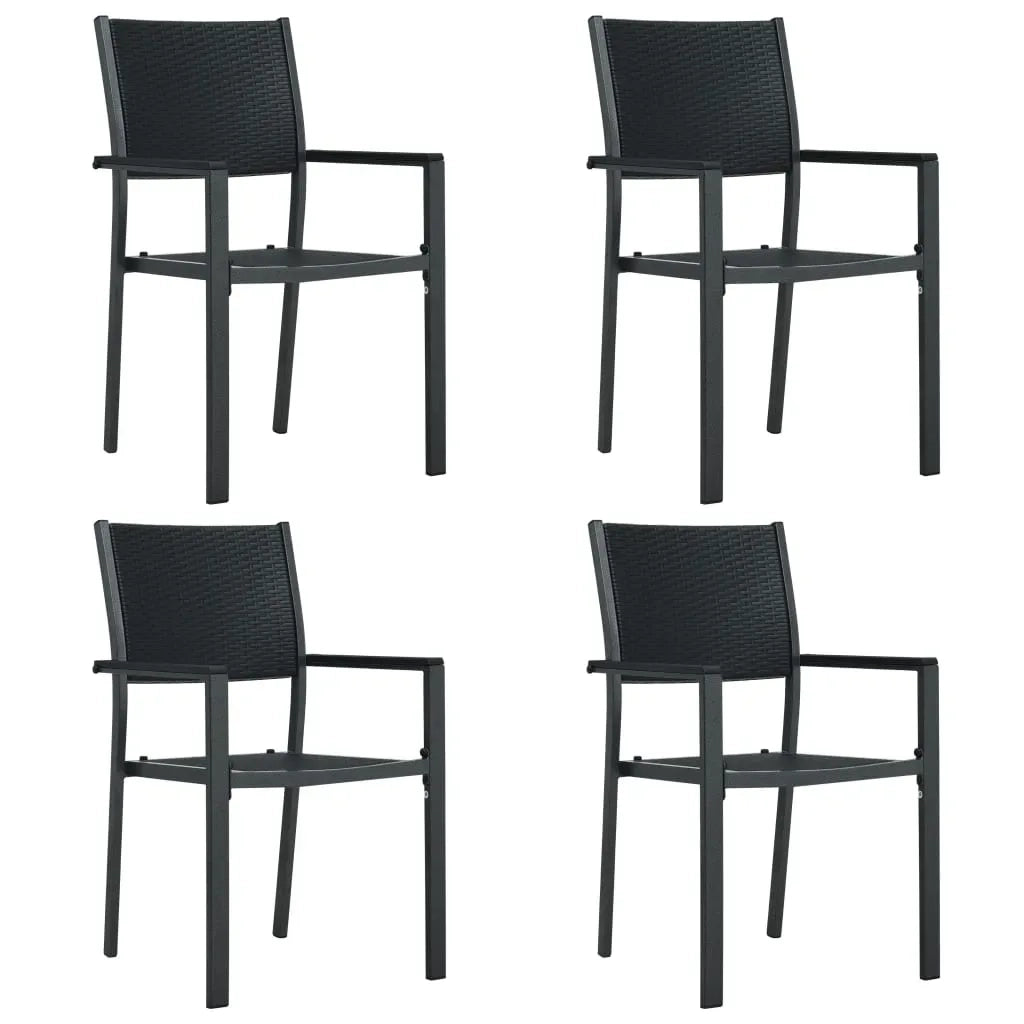 Set Mobili da Pranzo per Giardino 5 pz Nero cod mxl 36959