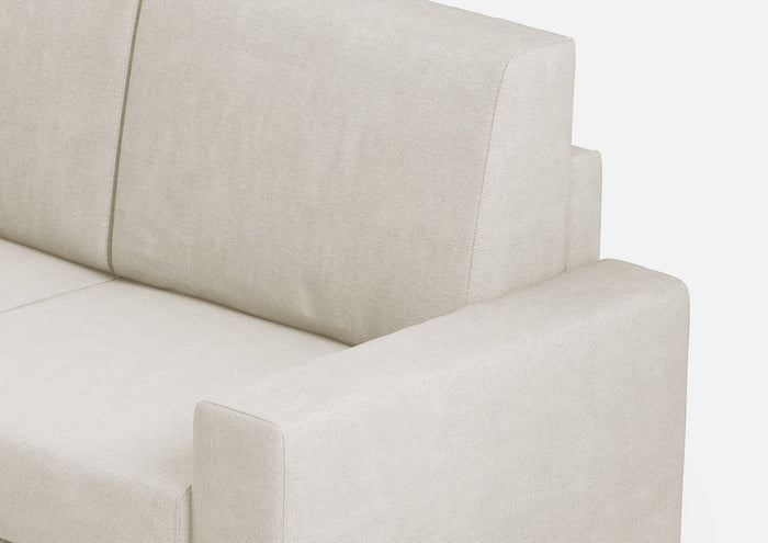 Divano Angolare 5 Posti 246x246x85 cm Sakar in Tessuto Latte