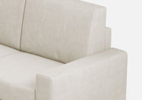 Divano Angolare 7 Posti 286x286x85 cm Sakar in Tessuto Latte