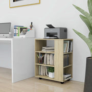 Mobiletto con Ruote Rovere Sonoma 60x35x75 cm Legno Multistrato 808452