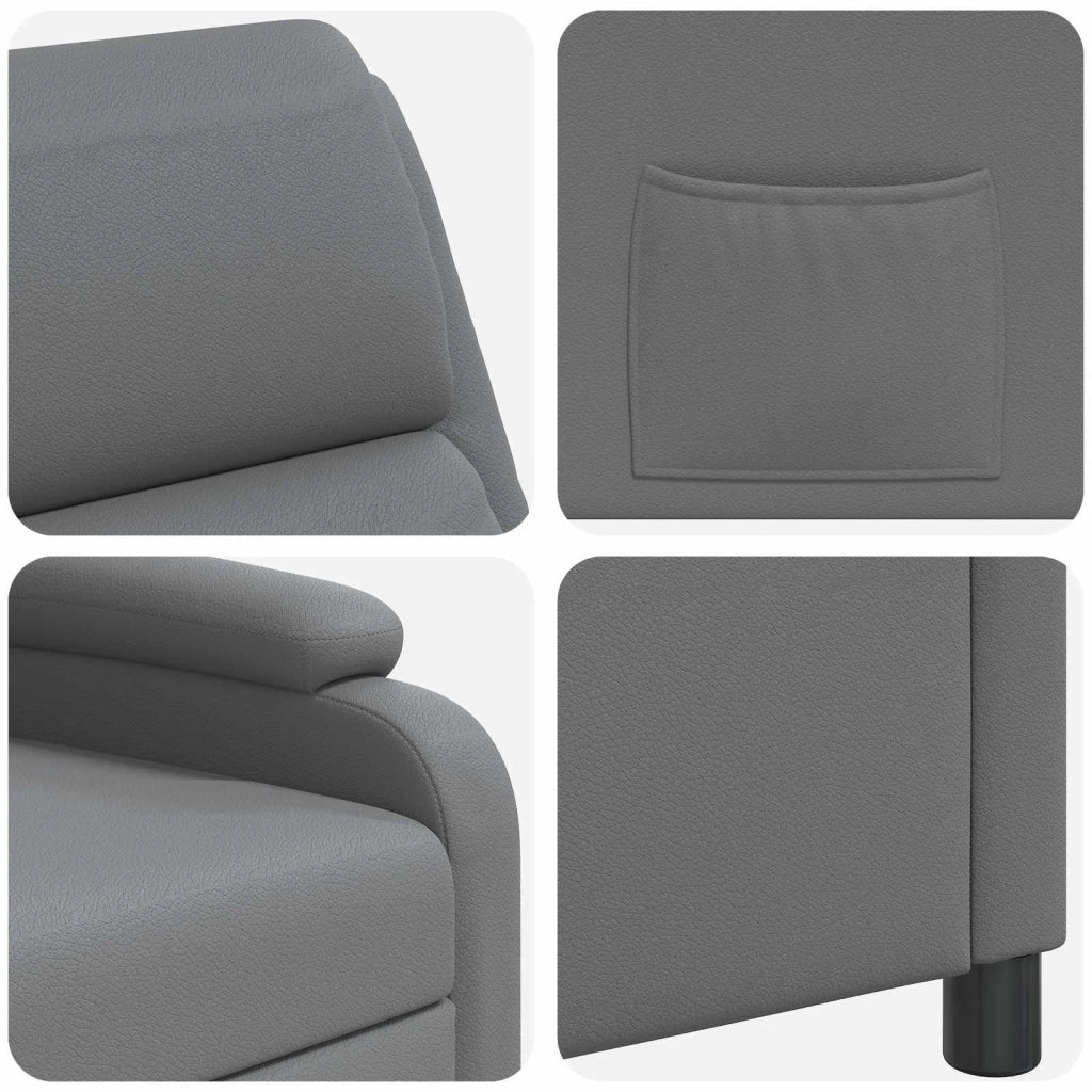 Divano Sedia-Poltrona reclinabile Grigio Similpelle 327802