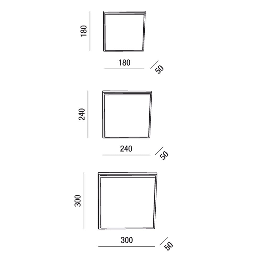 Desdy Plafoniera LED Quadrata 23W 2700lm 3000K Warm White Struttura in Metallo e Policarbonato Bianco IP54 Design Moderno 3314-61-102