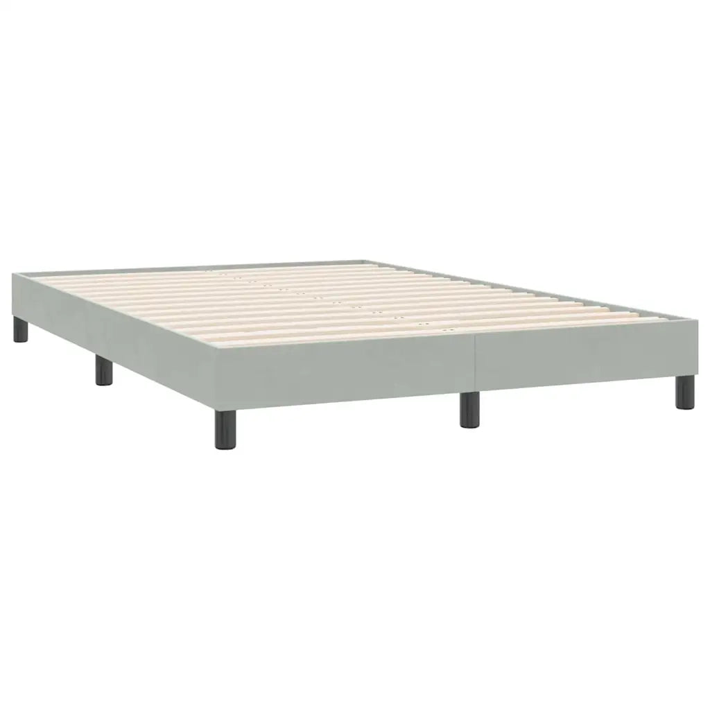 Giroletto a Molle con Materasso Grigio Chiaro 160x220cm Velluto 3316647