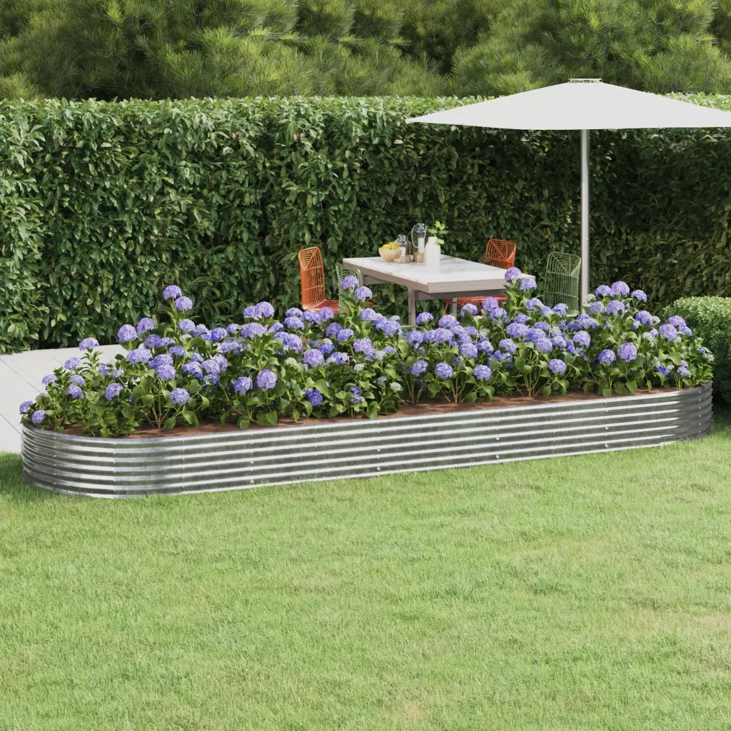 Letto Giardino Acciaio Zincato 450x140x36 cm Argento 319042