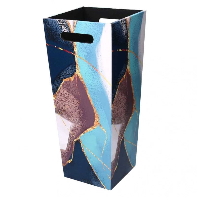 Portaombrelli ecopelle 1-2 blu marocco rettangolare cm 25x25h53