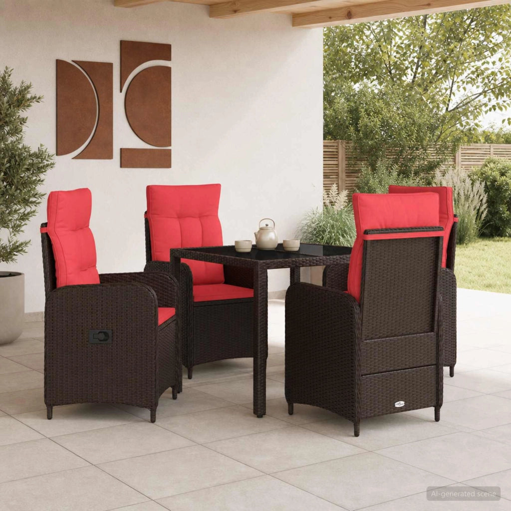 Set da pranzo per esterni 5 pz polyrattan 3422313