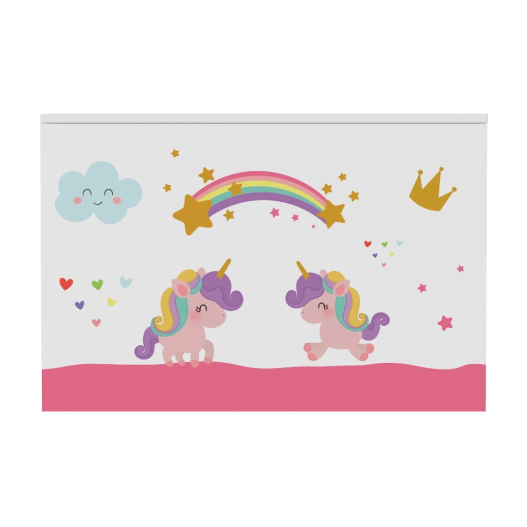 Cassapanca per bambini 40 x 60 x 30 cm bianco / viola / rosa 03_0006813