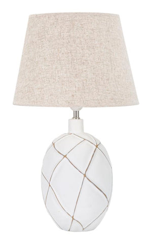 Lampada da Tavolo Lines 35x60x35 cm in Poliresina Bianco/Marrone