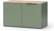 Credenza Wido, Verde, 80 x 50 cm con porta, per la conservazione e l'utilizzo salvaspazio negli angoli