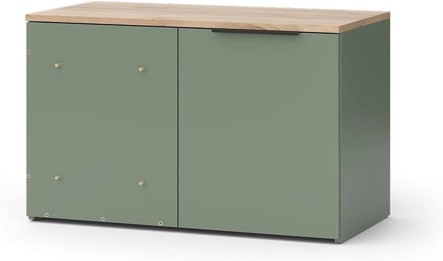 Credenza Wido, Verde, 80 x 50 cm con porta, per la conservazione e l'utilizzo salvaspazio negli angoli