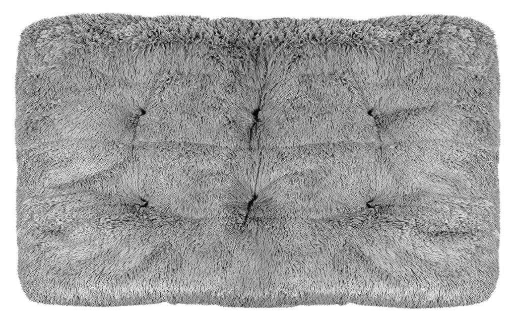 AIO FACTORY 130x90 cm Cuscino per cuccia per cani Shaggy Grigio chiaro Impermeabile