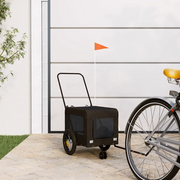 Rimorchio da Bici per Animali Nero Oxford e Ferro 93933