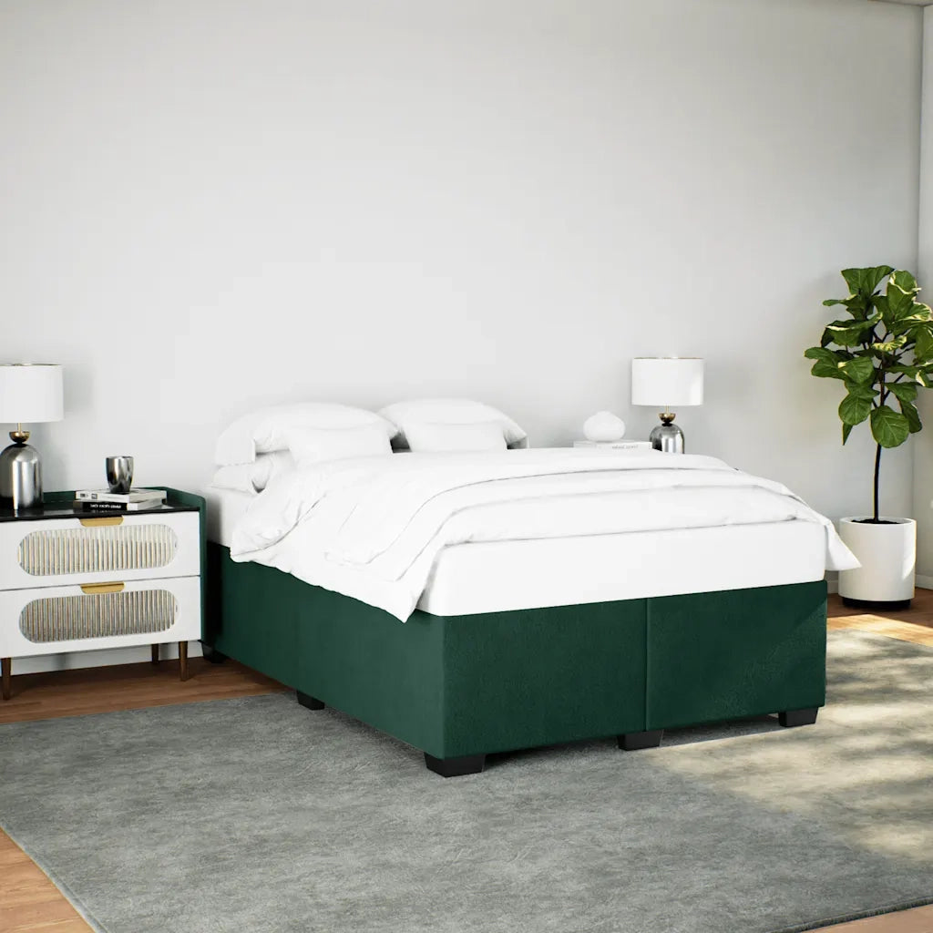 Giroletto senza Materasso Verde Scuro 140x200 cm in Velluto