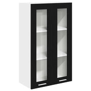 Mobile da cucina rettangolare moderno a parete efficiente soluzione contenitiva 60 x 31 x 100 cm in legno di rovere nero ingegnerizzato 02_0053426