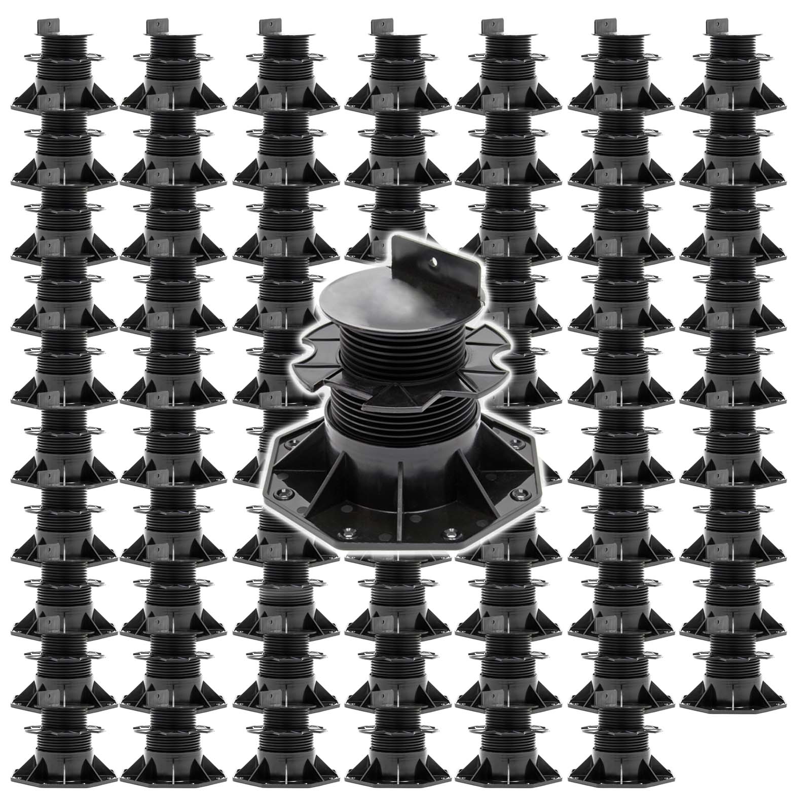 Set 70 supporti per pavimenti galleggianti, altezza regolabile 60-128mm Max 2700 kg, Pavimenti Decking