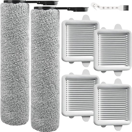 Accessori Premium di Qualità - 2 Rulli a Pennello - 4 Filtro HEPA - Spazzola per Pulizia - Compatibile con Roborock F25 - Lunga Durata - Accessori per Aspirapolvere