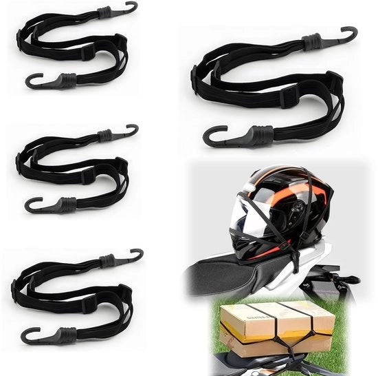Supporto bagagli da 90 cm - Cinturone con ganci - Cinturone elastico - Cinturone di trazione - Antiscivolo - Adatto per bicicletta/Motocicletta