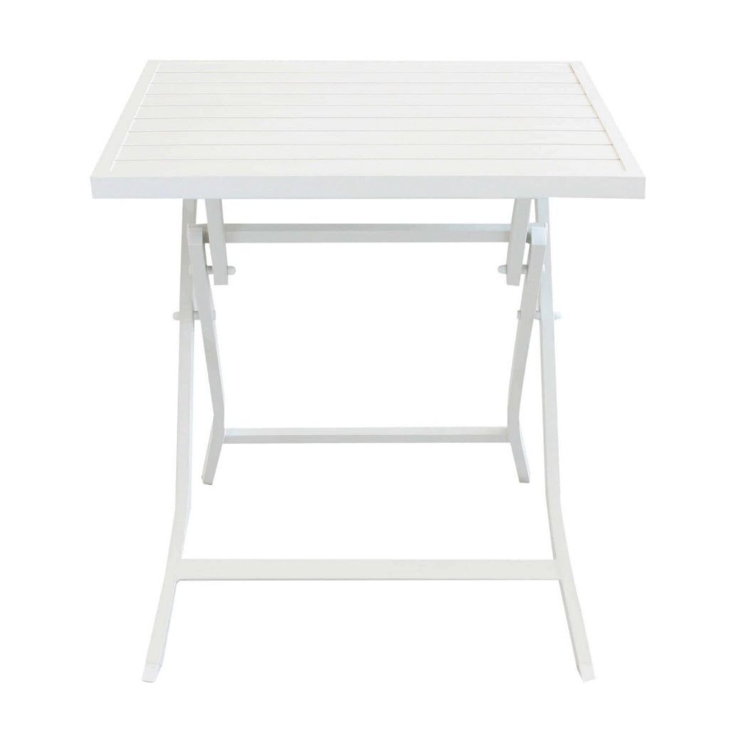 Tavolino pieghevole in alluminio 70x70x73h cm colore Bianco mod. Alabama