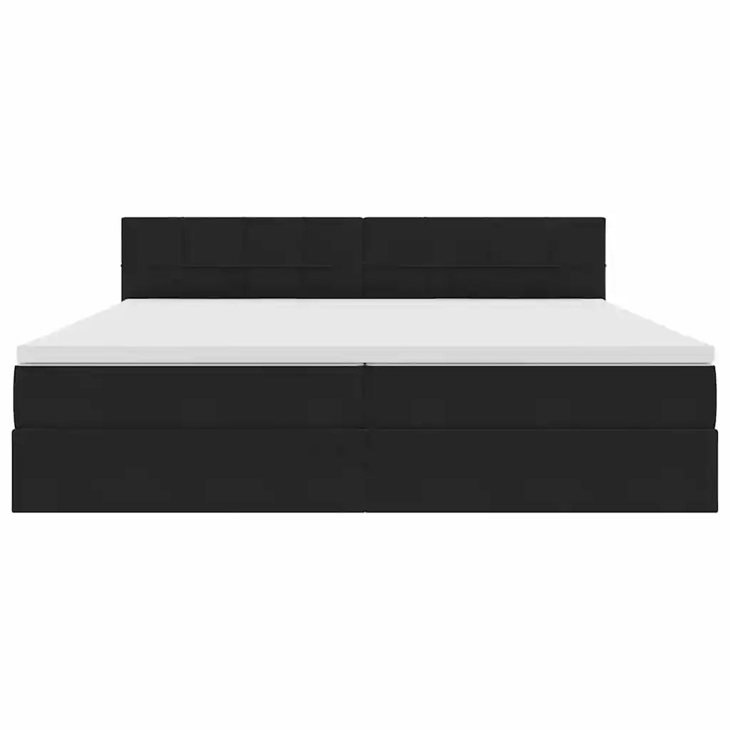 Letto con Contenitore con materasso Nero 200 x 200 cm Velluto 3370781
