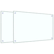 Set di 2 paraschizzi per cucina 80 x 50 cm design pratico in vetro temperato trasparente 02_0055736