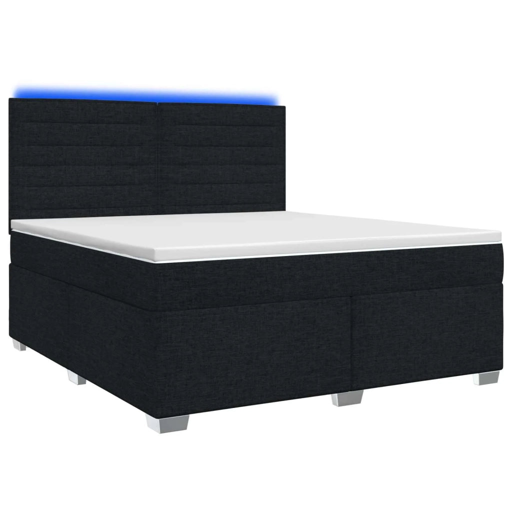 Letto box spring con materasso Nero 160 x 200 cm Tessuto 3454903