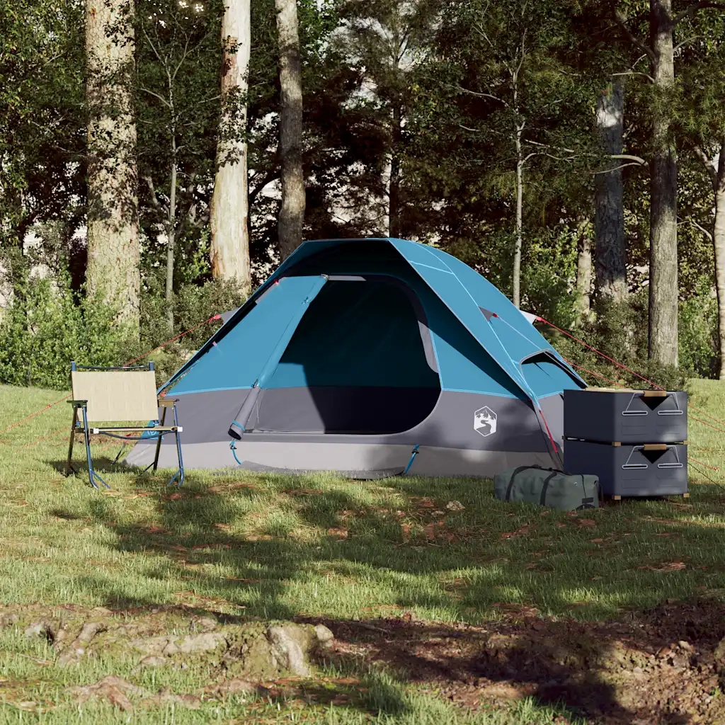 Tenda da Campeggio a Cupola per 2 Persone Blu Impermeabile 94774