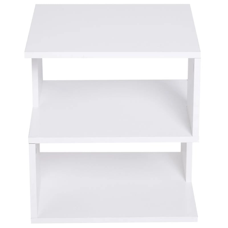 TAVOLINO SALOTTO DESIGN MODERNO 2 RIPIANI DESIGN MODERNO LEGNO BIANCO