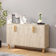 Madia Venerina, Credenza 2 Ripiani, 120x30x74h cm Beige Marmo