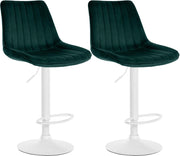 2er Set Barhocker Toni Samt weiЯ