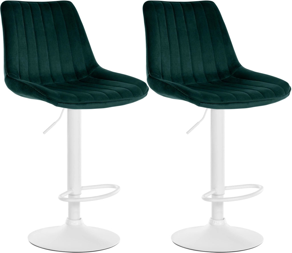2er Set Barhocker Toni Samt weiЯ