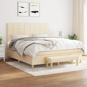 Giroletto a Molle con Materasso Crema 180x200 cm in Tessuto 3137178