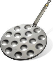Poffertjes per 16 pezzi - Padella in acciaio con diametro 27 cm - Ideale per poffertjes olandesi