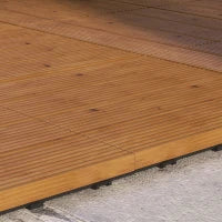 Piastrelle per Terrazza, Set di 12 Pezzi, Superficie Massima 1,08 m², Incastrabili, Installazione Molto Semplice, 30x30x2.5cm Marrone