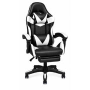 Ecoprice Sedia Gaming Similpelle +P.Piedi Lux Nero/Bianco