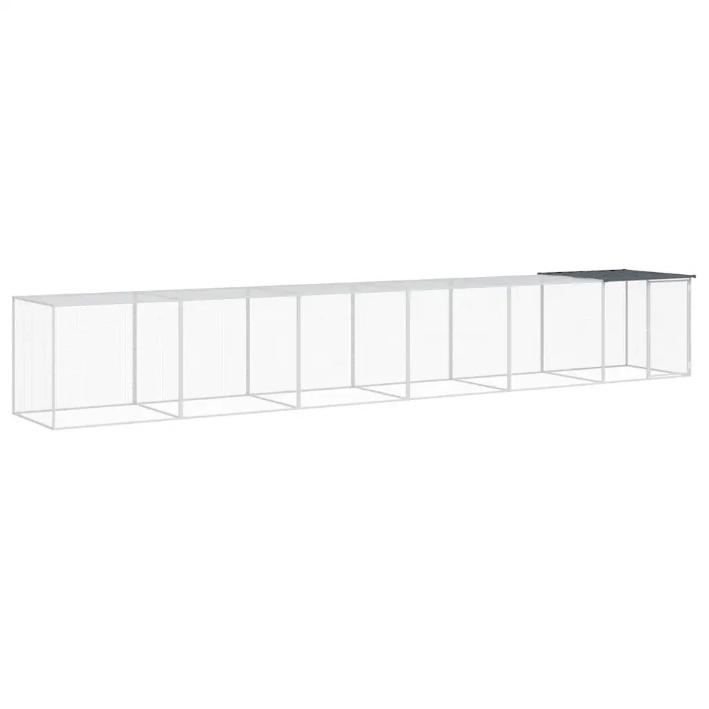 Gabbia Polli con Tetto Antracite 603x98x90 cm Acciaio Zincatocod mxl 76870