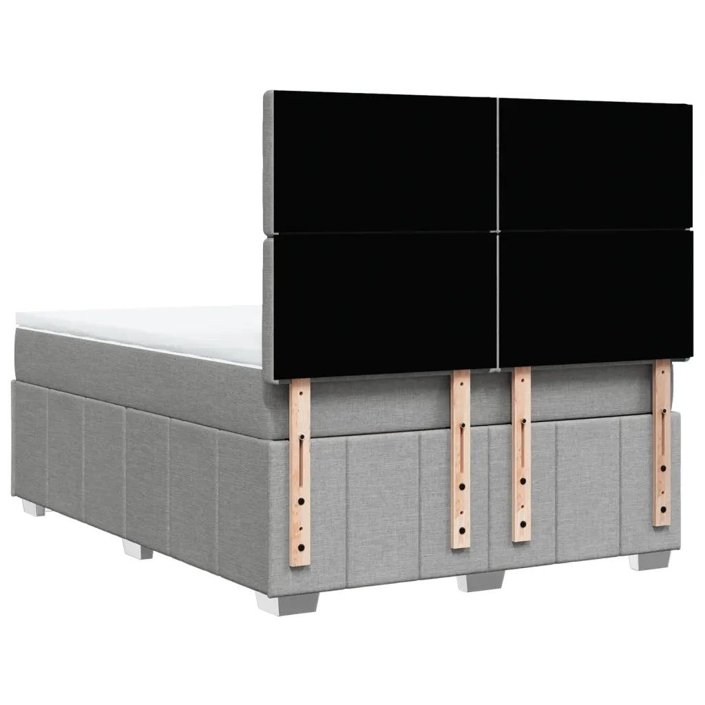 Giroletto a Molle con Materasso Grigio Chiaro 140x200cm Tessuto 3294005