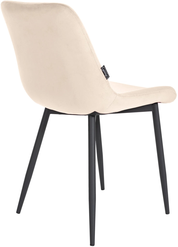 Sedia da pranzo Victoria Velvet Cover crema
