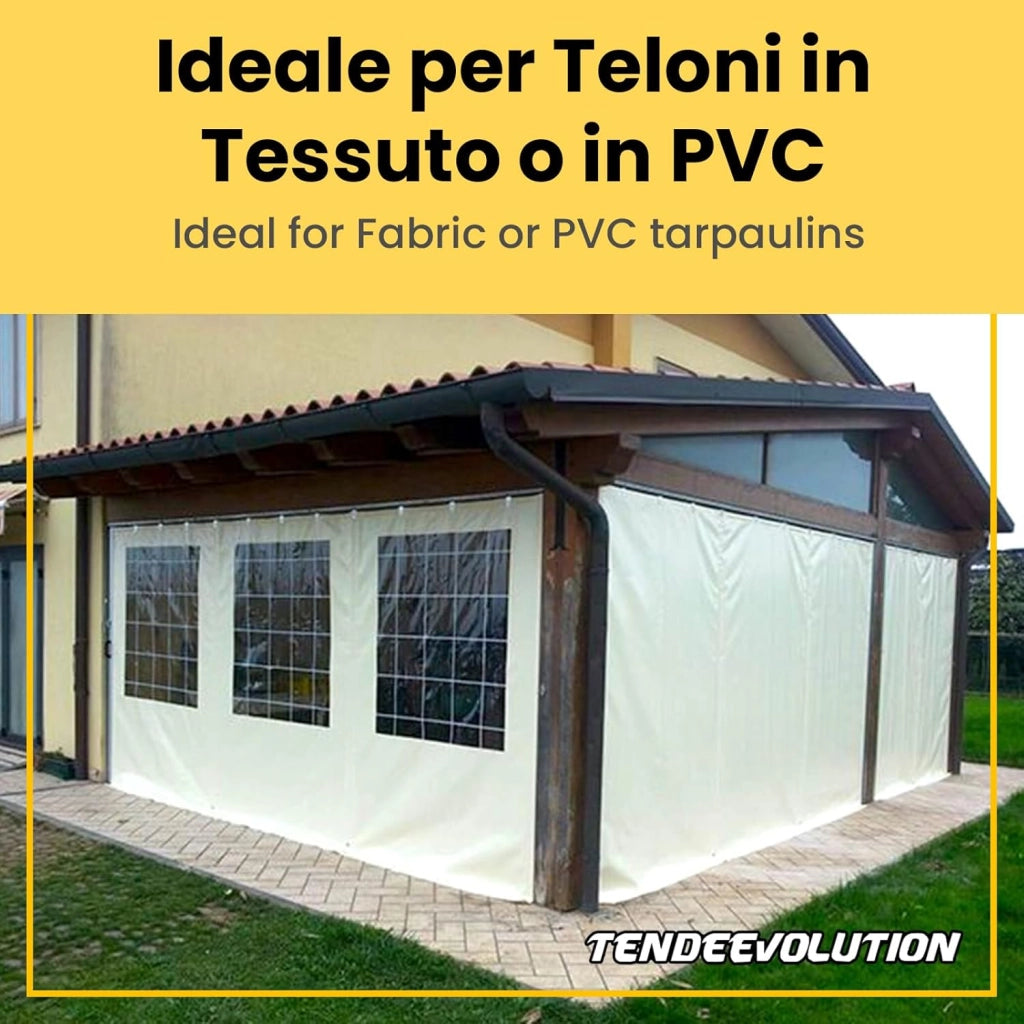 Binario Monorotaia MR3 in Ferro Zincato, Lunghezza 400cm - Perfetto per Teli in PVC, Tettoie, Gazebi, Pergole e Capanni