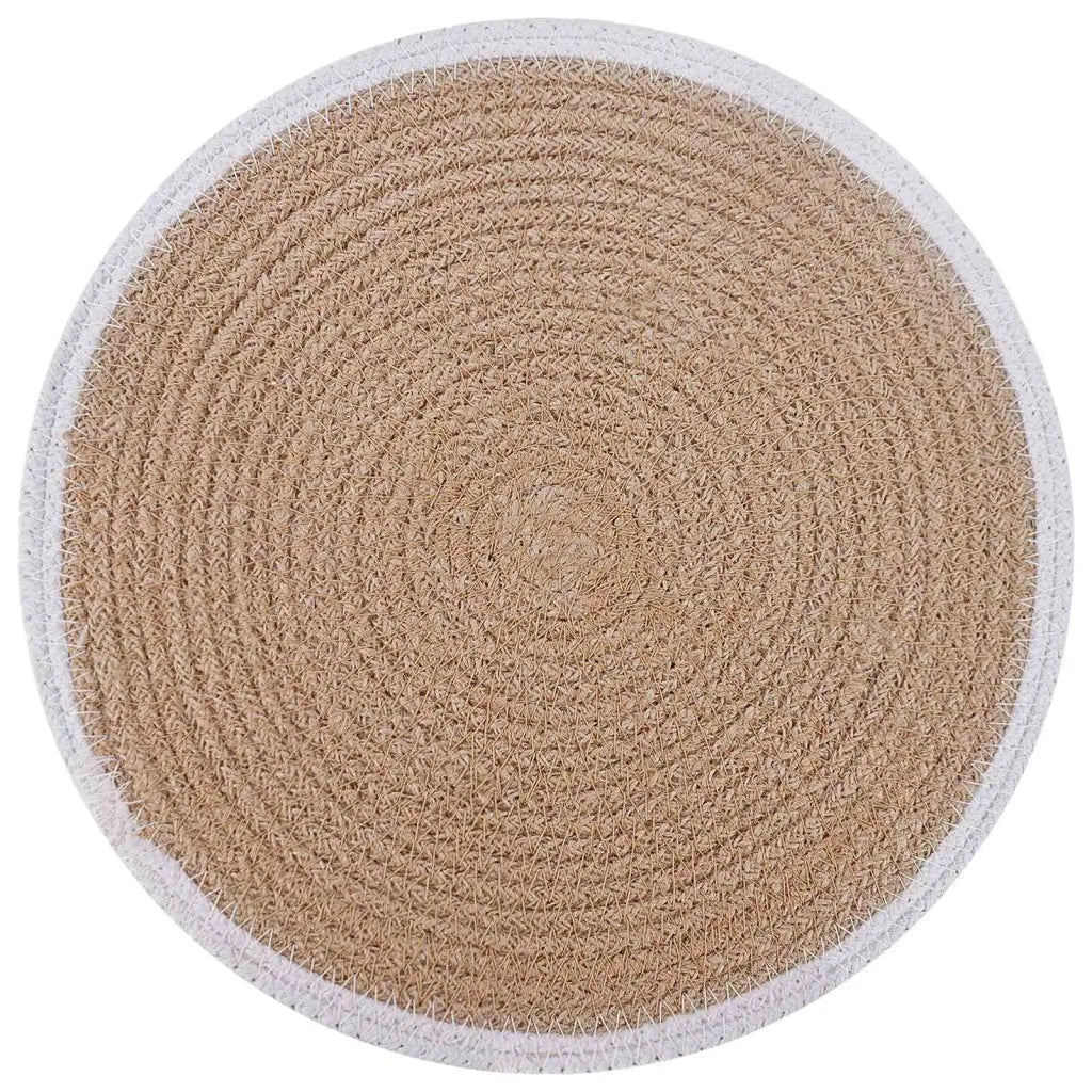 Sottobicchieri in juta 4 pz Naturale e Bianco 100% Juta Tossa 42012317