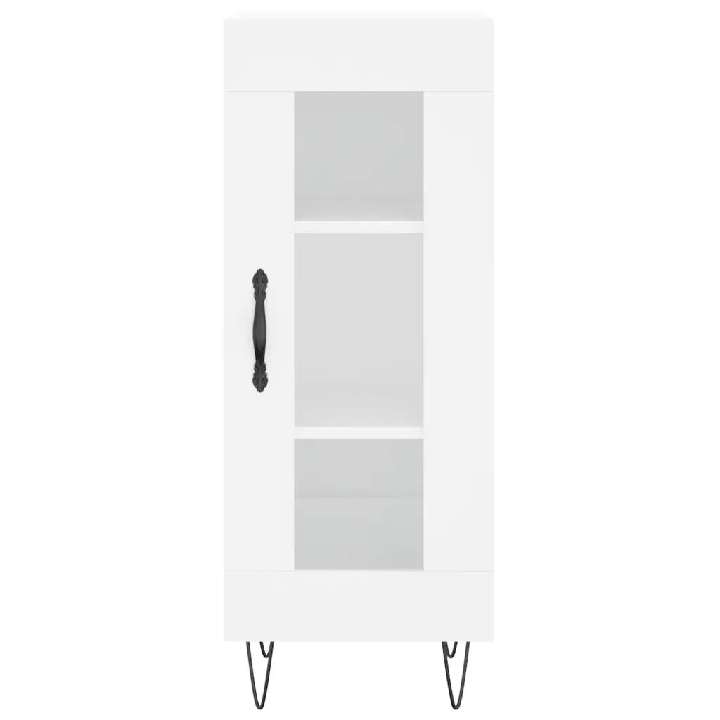 Credenza-Buffet-Armadio da cucina Bianca 34,5x34x180 cm in Legno Multistrato 162302
