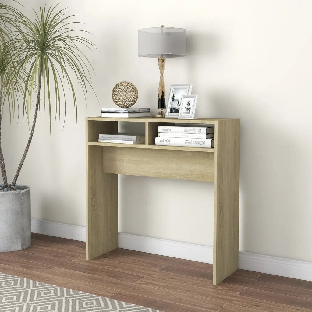 Tavolino Consolle Rovere Sonoma 78x30x80cm in Legno Multistrato 808299