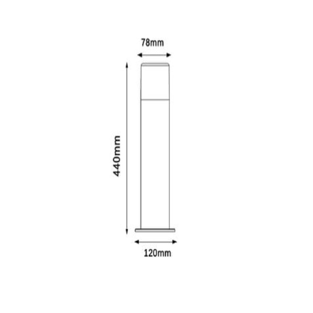 Trade Shop - Lampione Da Giardino Moderno 44cm Lampada Da Terra Vialetti E27 Esterno Ip44 529pa-b440 - Bianco