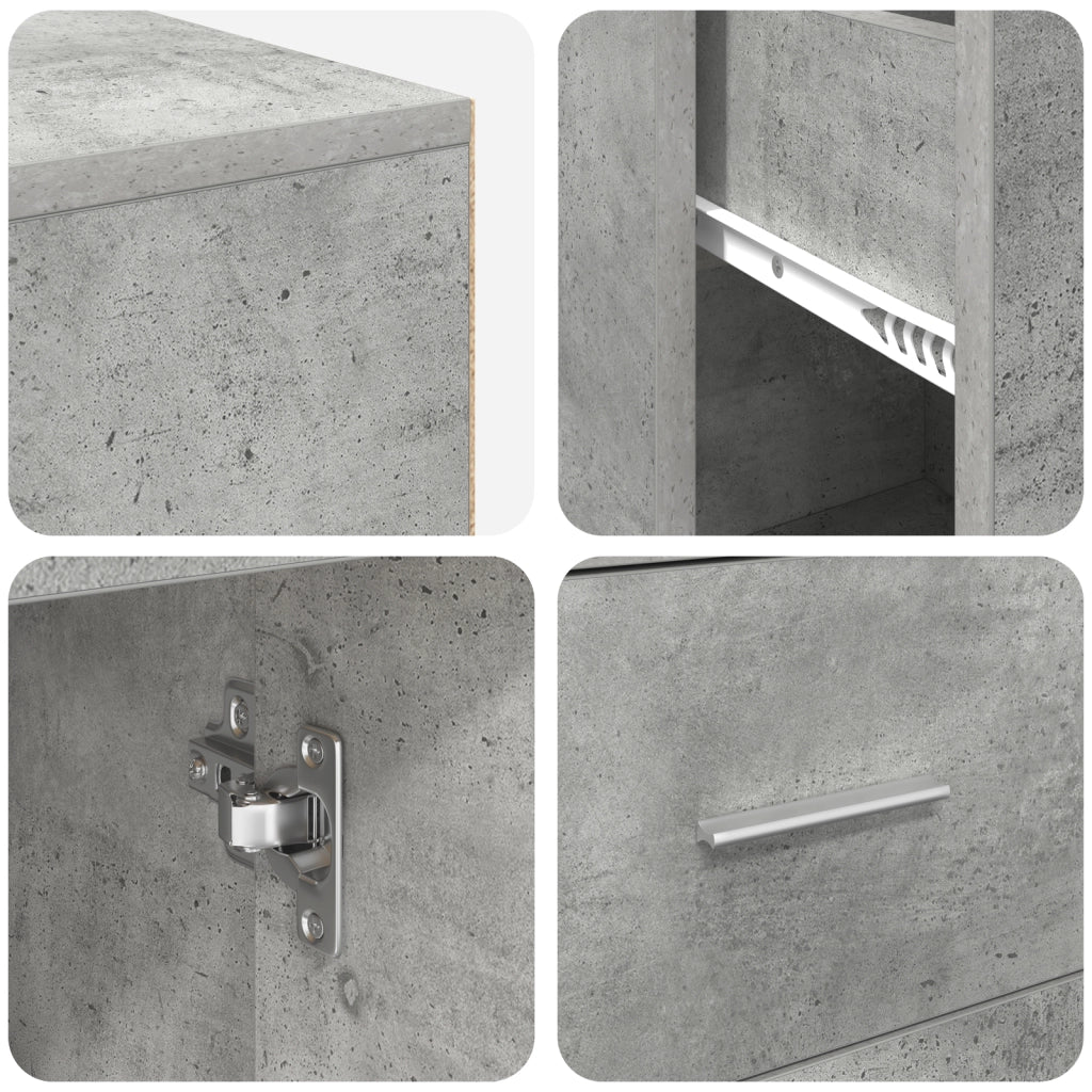 Scrivania Angolare Grigio Cemento 102x88x75 cm Legno ingegnerizzato