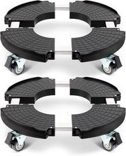 Carrello per piante con ruote - carico pesante - 2 pezzi - nero